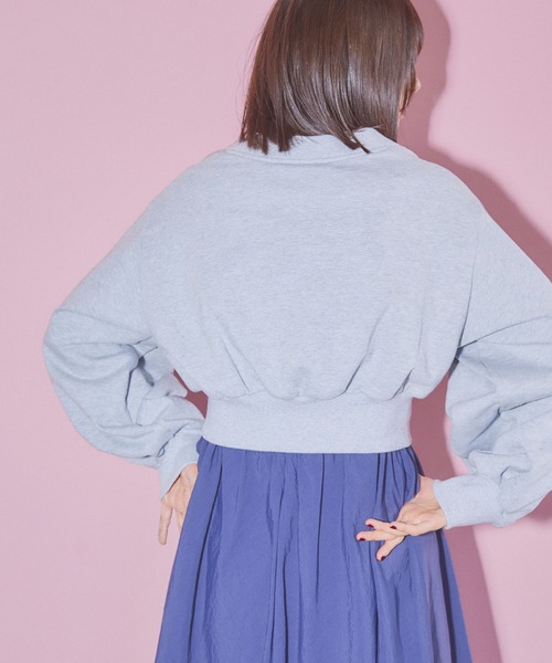 ELLEgirl（エルガール）の「裏毛ビスチェブルゾン【ELLEgirl/エル ガール】（スウェット・レディース・ブラック/グレー・FREE）」の15枚目の写真