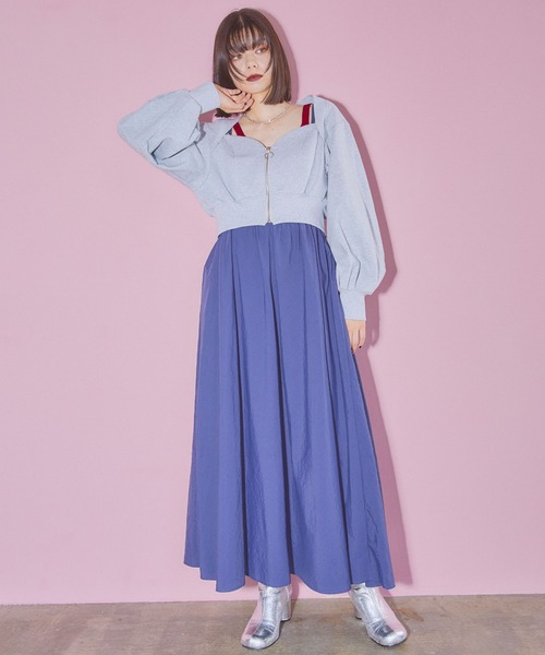 ELLEgirl（エルガール）の「裏毛ビスチェブルゾン【ELLEgirl/エル ガール】（スウェット・レディース・ブラック/グレー・FREE）」の19枚目の写真