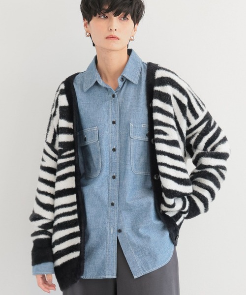 BARNYARDSTORM（バンヤードストーム）の「BARNYARDSTORM / フェザーヤーンカーデ（カーディガン/ボレロ・レディース・オフホワイト/モカ/ブラック/レオパード/ゼブラ・FREE）」の11枚目の写真