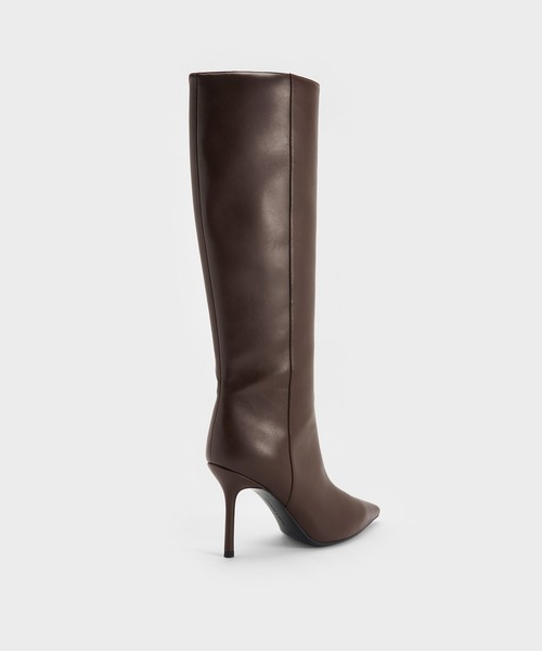 CHARLES & KEITH(チャールズ & キース)の「ポインテッドトゥ シルエットヒールロングブーツ(ブーツ・レディース・ダークブラウン/ブラック・23cm/22.5cm/25.5cm/25cm/24.5cm/23.5cm)」の11枚目の写真