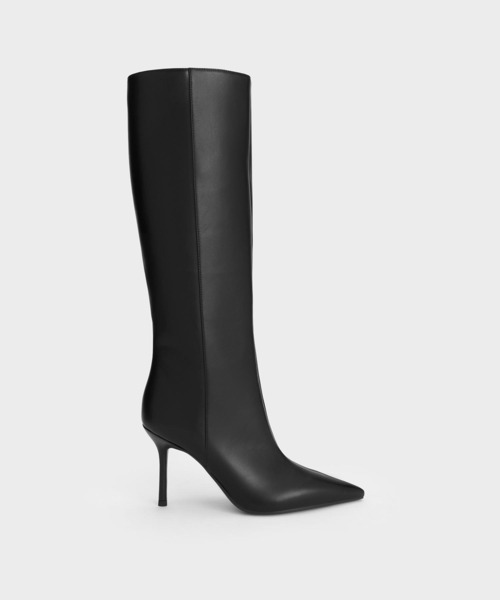 CHARLES & KEITH(チャールズ & キース)の「ポインテッドトゥ シルエットヒールロングブーツ(ブーツ・レディース・ダークブラウン/ブラック・23cm/22.5cm/25.5cm/25cm/24.5cm/23.5cm)」の4枚目の写真