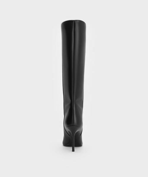 CHARLES & KEITH(チャールズ & キース)の「ポインテッドトゥ シルエットヒールロングブーツ(ブーツ・レディース・ダークブラウン/ブラック・23cm/22.5cm/25.5cm/25cm/24.5cm/23.5cm)」の6枚目の写真
