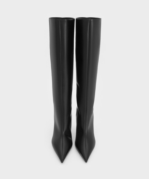 CHARLES & KEITH(チャールズ & キース)の「ポインテッドトゥ シルエットヒールロングブーツ(ブーツ・レディース・ダークブラウン/ブラック・23cm/22.5cm/25.5cm/25cm/24.5cm/23.5cm)」の8枚目の写真