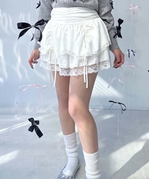 ◇レースティアードフリルミニスカート