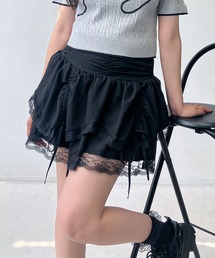 ◇レースティアードフリルミニスカート