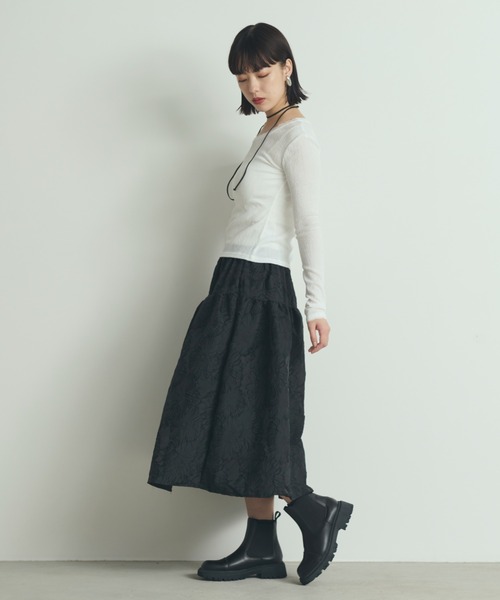 paravion(パラビオン)の「レースネック長袖カットソー(Tシャツ/カットソー・レディース・アイボリー/ブラック/ホワイト・FREE)」の19枚目の写真