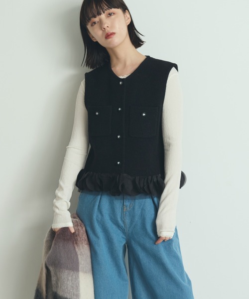 paravion(パラビオン)の「レースネック長袖カットソー(Tシャツ/カットソー・レディース・アイボリー/ブラック/ホワイト・FREE)」の20枚目の写真
