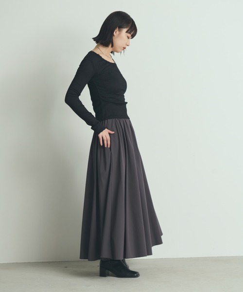 paravion(パラビオン)の「レースネック長袖カットソー(Tシャツ/カットソー・レディース・アイボリー/ブラック/ホワイト・FREE)」の9枚目の写真