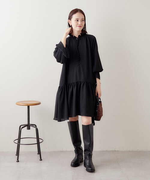 mystic（ミスティック）の「ジョーゼットフリルミニワンピース