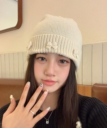 Rene❤️ルネ☆カシミヤ100%ニットリボン帽子❤️ Rene❤️ルネ☆カシミヤ100%ニットリボン帽子❤️ leune｜ルネ