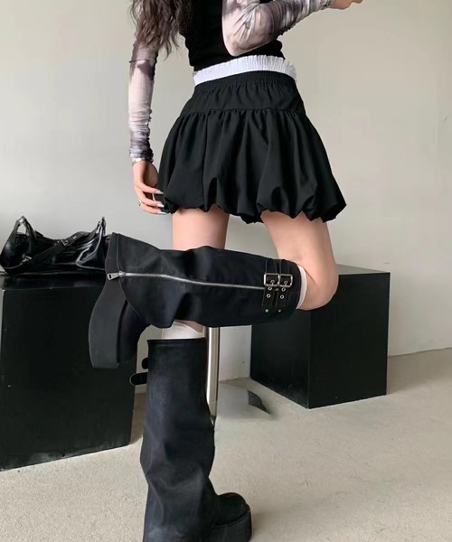 Chiina/レイヤード風 ミニ丈 バルーンスカート（スカート