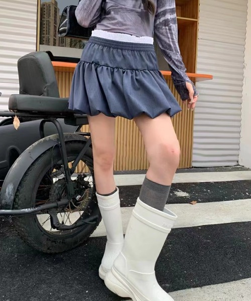 Chiina/レイヤード風 ミニ丈 バルーンスカート（スカート