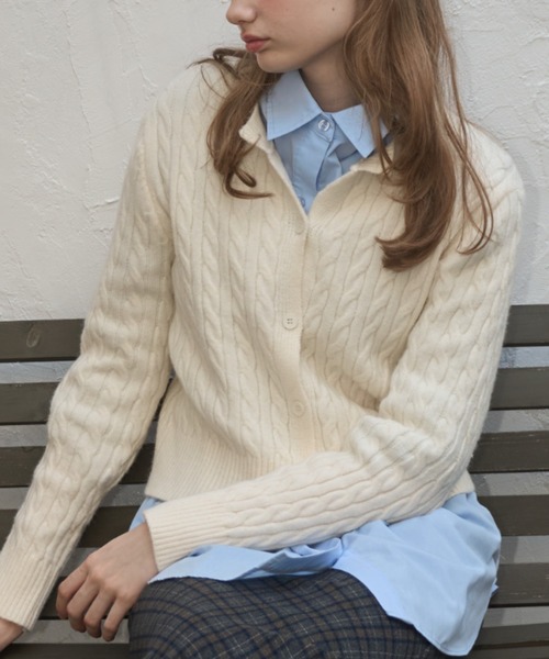 ケーブルニットカーディガン / cable knit cardigan