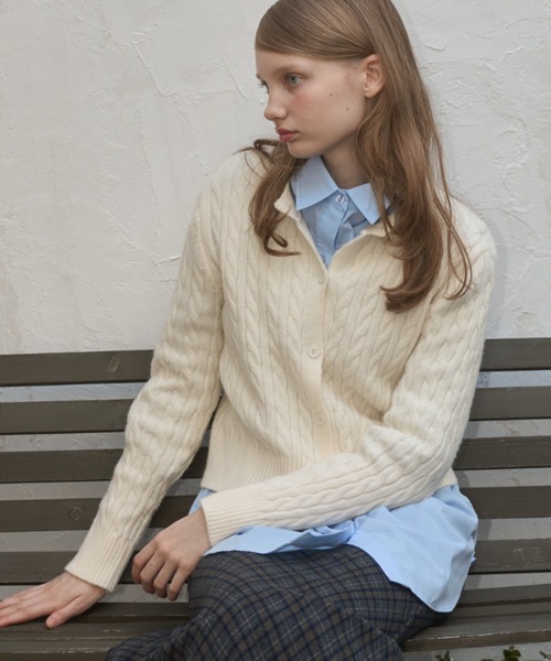ケーブルニットカーディガン / cable knit cardigan