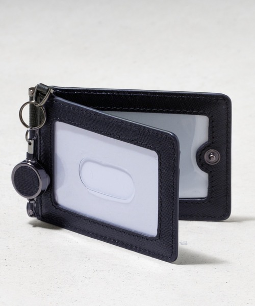 MURA（ムラ）の「サフィアーノレザー 薄型 伸縮リール付 IDカードケース（カードケース・メンズ・キャメル/ネイビー/ブラック/チョコ/アッシュグレー・FREE）」の5枚目の写真