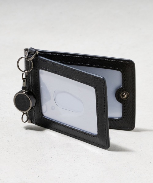 MURA（ムラ）の「サフィアーノレザー 薄型 伸縮リール付 IDカードケース（カードケース・メンズ・キャメル/ネイビー/ブラック/チョコ/アッシュグレー・FREE）」の6枚目の写真