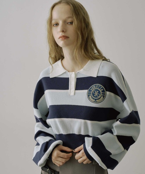 セール】クロップドニットラガーシャツ（シャツ/ブラウス）｜VIOLETTA