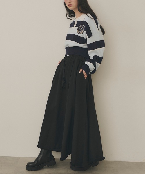 VIOLETTA（ヴィオレッタ）の「クロップドニットラガーシャツ（シャツ/ブラウス・レディース・レッド/モカ/ブルー/ブラック・FREE）」の18枚目の写真