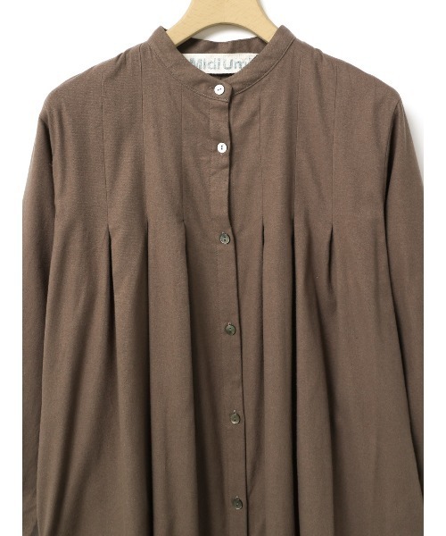 MidiUmi（ミディウミ）の「MidiUmi タックワンピース（シャツワンピース・レディース・オフホワイト/ブラック/ブラウン・FREE）」の7枚目の写真