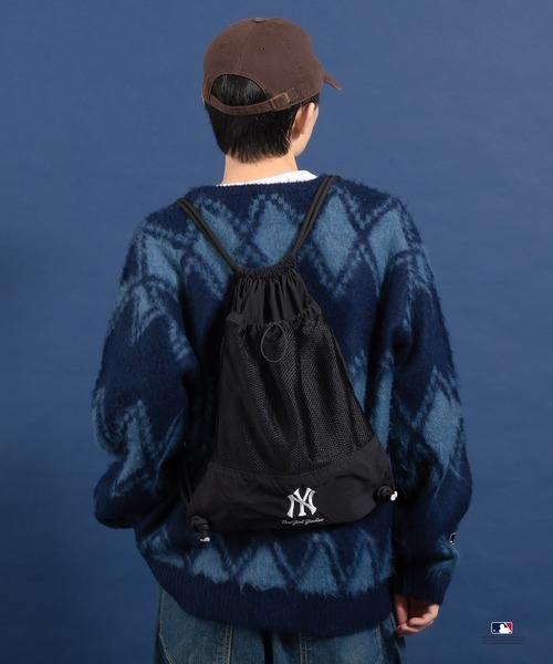 Perushu（ペルーシュ）の「Perushu  MLB 別注刺繍ロゴナップサック（バックパック/リュック・メンズ・ブラック/ブルー/グレー・FREE）」の19枚目の写真