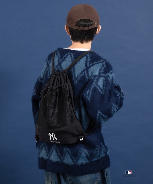 Perushu（ペルーシュ）の「Perushu  MLB 別注刺繍ロゴナップサック（バックパック/リュック・メンズ・ブラック/ブルー/グレー・FREE）」の20枚目の写真