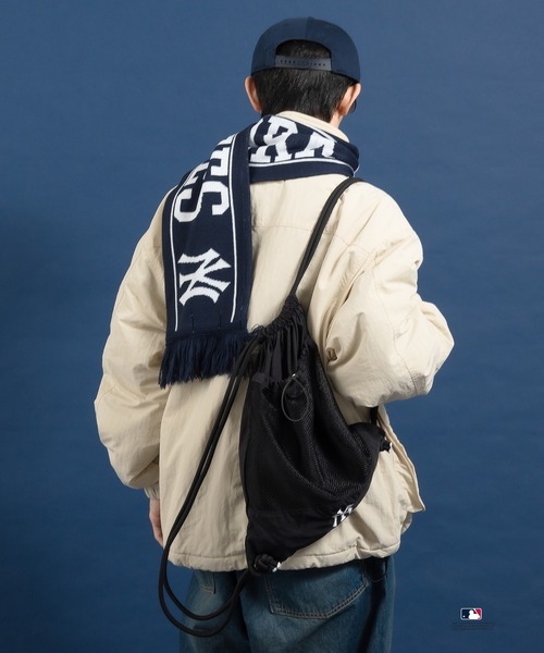 Perushu（ペルーシュ）の「Perushu  MLB 別注刺繍ロゴナップサック（バックパック/リュック・メンズ・ブラック/ブルー/グレー・FREE）」の14枚目の写真