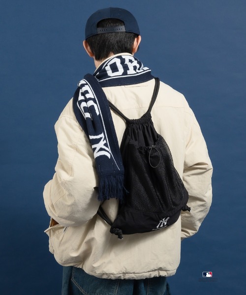 Perushu（ペルーシュ）の「Perushu  MLB 別注刺繍ロゴナップサック（バックパック/リュック・メンズ・ブラック/ブルー/グレー・FREE）」の16枚目の写真