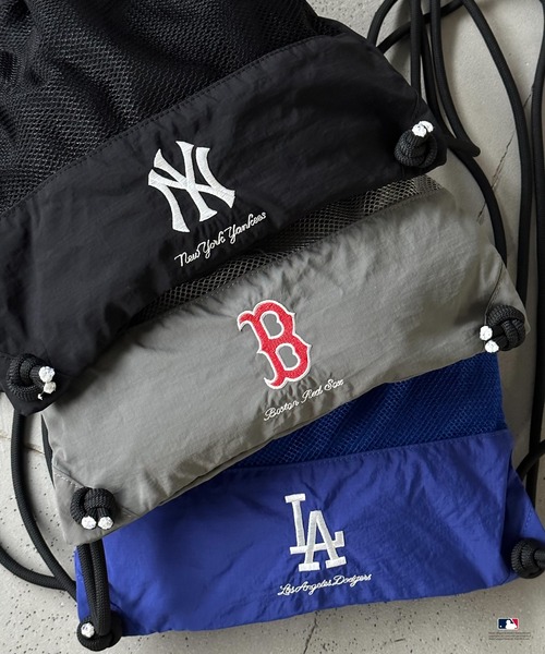 Perushu（ペルーシュ）の「Perushu  MLB 別注刺繍ロゴナップサック（バックパック/リュック・メンズ・ブラック/ブルー/グレー・FREE）」の10枚目の写真