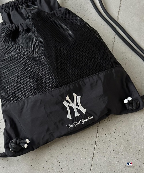 Perushu（ペルーシュ）の「Perushu  MLB 別注刺繍ロゴナップサック（バックパック/リュック・メンズ・ブラック/ブルー/グレー・FREE）」の4枚目の写真