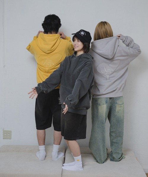 kaoyorinakami（カオヨリナカミ）の「ballon pigment hoodie / バルーンピグメントフーディ（パーカー・メンズ・イエロー/ライトグレー/チャコールグレー・SMALL/MEDIUM/LARGE/X-LARGE）」の5枚目の写真