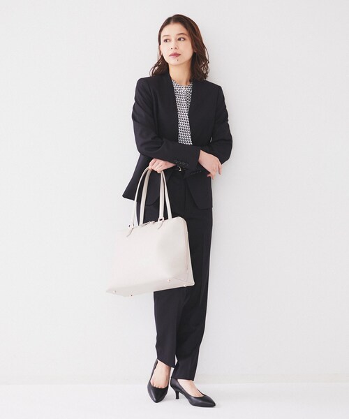 UNTITLED（アンタイトル）の「【A4書類・PC収納可】お仕事トート（トートバッグ・レディース・ライトグレー/ブラック・99）」の17枚目の写真