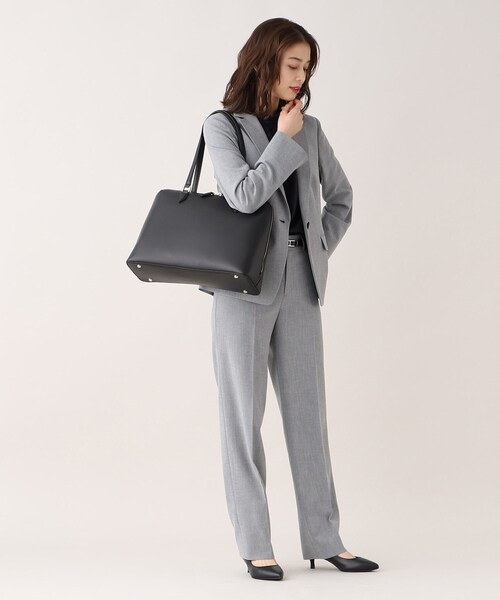 UNTITLED（アンタイトル）の「【A4書類・PC収納可】お仕事トート（トートバッグ・レディース・ライトグレー/ブラック・99）」の20枚目の写真