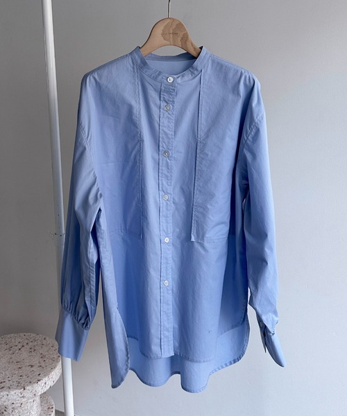 Theory 22SS 完売 ウォッシャブル バンドカラー シャツブラウス 2022SS theory バンドカラーシャツ ジョーゼットブラウス