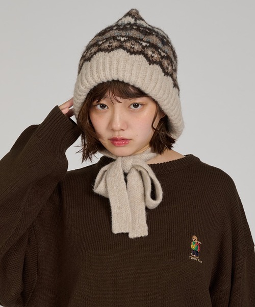kutir(クティール)の「kutirlune/カウチンニットキャップ(ニットキャップ/ビーニー・レディース・ブラック/カーキ/ベージュ/ブラウン・FREE)」の1枚目の写真