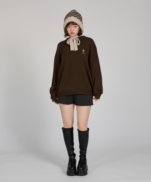 kutir(クティール)の「kutirlune/カウチンニットキャップ(ニットキャップ/ビーニー・レディース・ブラック/カーキ/ベージュ/ブラウン・FREE)」の6枚目の写真