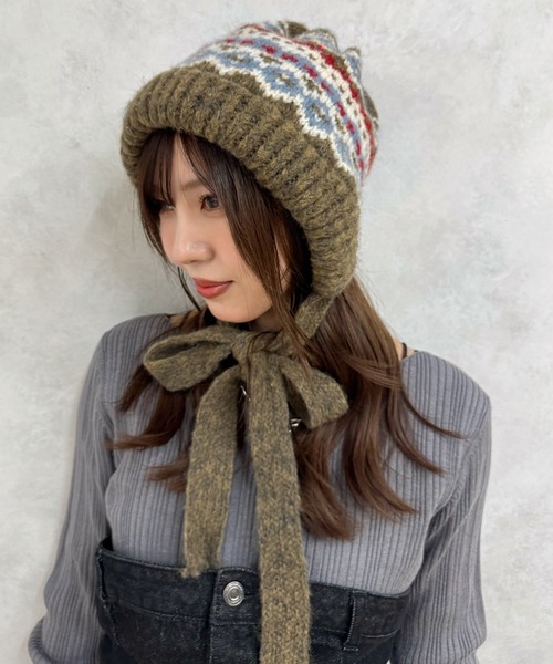 kutir(クティール)の「kutirlune/カウチンニットキャップ(ニットキャップ/ビーニー・レディース・ブラック/カーキ/ベージュ/ブラウン・FREE)」の17枚目の写真
