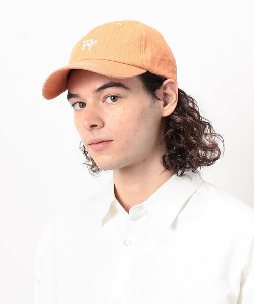 Purple&Yellow（パープルアンドイエロー）の「コットンツイル／コットンツイルピグメント加工ロゴ刺繍ローキャップ（キャップ・メンズ・ブラック/チャコール/グリーン/オレンジ・FREE）」の4枚目の写真