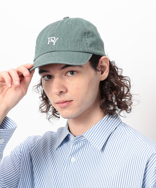 Purple&Yellow（パープルアンドイエロー）の「コットンツイル／コットンツイルピグメント加工ロゴ刺繍ローキャップ（キャップ・メンズ・ブラック/チャコール/グリーン/オレンジ・FREE）」の3枚目の写真