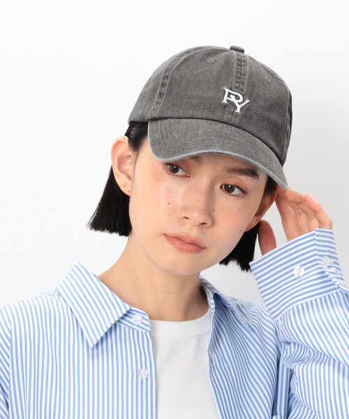 Purple&Yellow（パープルアンドイエロー）の「コットンツイル／コットンツイルピグメント加工ロゴ刺繍ローキャップ（キャップ・メンズ・ブラック/チャコール/グリーン/オレンジ・FREE）」の2枚目の写真