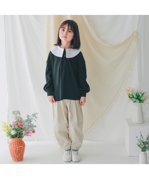 NHT（エヌエイチティー）の「エヌエイチティー ロングギャザーパンツ（その他パンツ・キッズ・カーキ/インディゴブルー/ベージュ系その他6・130cm/140cm/150cm/160cm/120cm/110cm）」の5枚目の写真