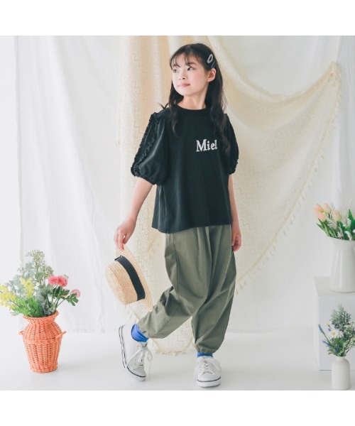 NHT（エヌエイチティー）の「エヌエイチティー ロングギャザーパンツ（その他パンツ・キッズ・カーキ/インディゴブルー/ベージュ系その他6・130cm/140cm/150cm/160cm/120cm/110cm）」の8枚目の写真