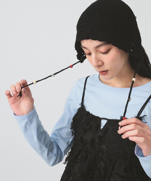 レイビームス　ニットボンネット Ray BEAMS（レイ ビームス）ボンネット ミックス フード（帽子