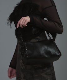 Studded Faux Leather Shoulder Bag / スタッズフェイクレザーショルダーバッグ