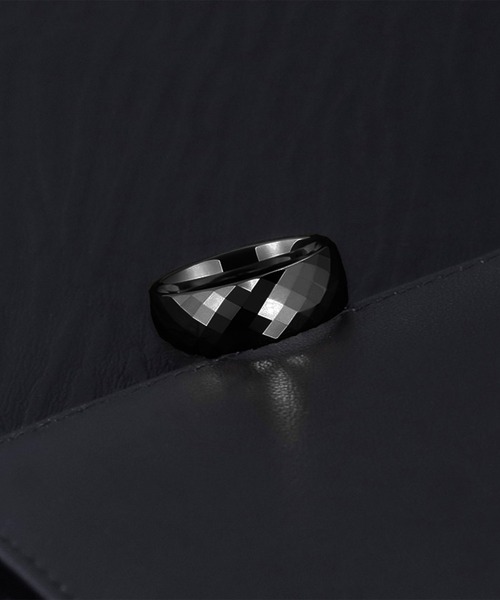 SBG（エスビー）の「SBG ミラーカットワイドリング（リング・メンズ・ブラック/シルバー・14号/17号/20号/22号）」の2枚目の写真