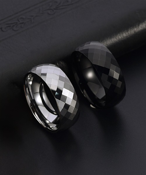 SBG（エスビー）の「SBG ミラーカットワイドリング（リング・メンズ・ブラック/シルバー・14号/17号/20号/22号）」の4枚目の写真