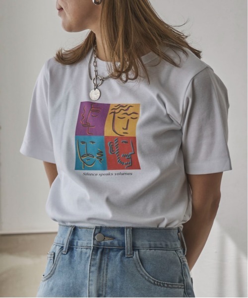 feepur by saya（フェピュールバイサヤ）の「アソートアートプリントTee（Tシャツ/カットソー・レディース・ブラック/ホワイト系/ブラック系/ホワイト・MEDIUM）」の8枚目の写真