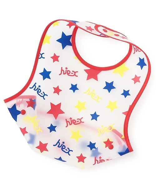 X-girl Stages(エックスガールステージス)の「ロゴ&スター総柄お食事スタイ(その他ベビー用品・キッズ・レッド/ピンク・F)」の3枚目の写真