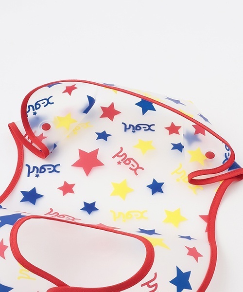X-girl Stages(エックスガールステージス)の「ロゴ&スター総柄お食事スタイ(その他ベビー用品・キッズ・レッド/ピンク・F)」の7枚目の写真