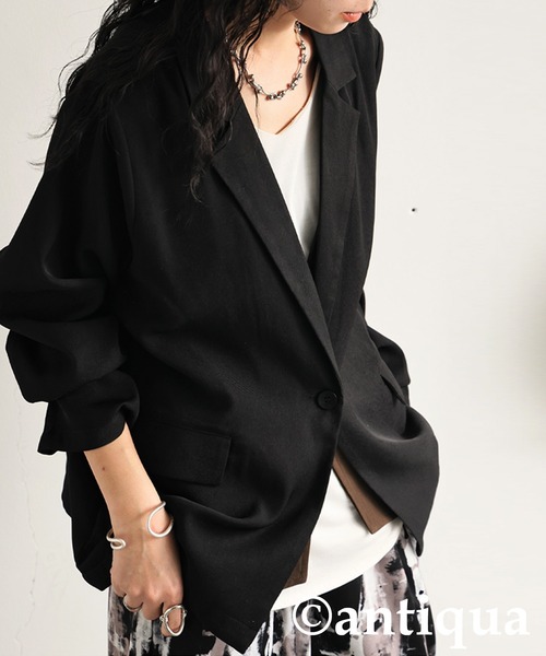 antiqua（アンティカ）の「レイヤードジャケット（テーラードジャケット・レディース・ブラック/ホワイト系その他・ONESIZE）」の22枚目の写真