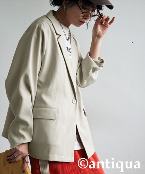 antiqua（アンティカ）の「レイヤードジャケット（テーラードジャケット・レディース・ブラック/ホワイト系その他・ONESIZE）」の9枚目の写真